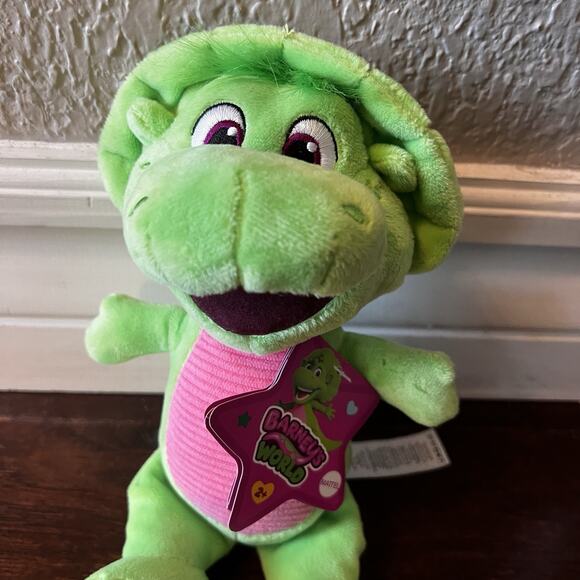Fisher-Price Barney’s World Plush 10” Baby Bop Green Dinosaur Stuffed Animal New - Picture 2 of 5